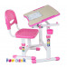 Парта для малышей и стул FunDesk Piccolino II, столешница Розовая, ножки Белые